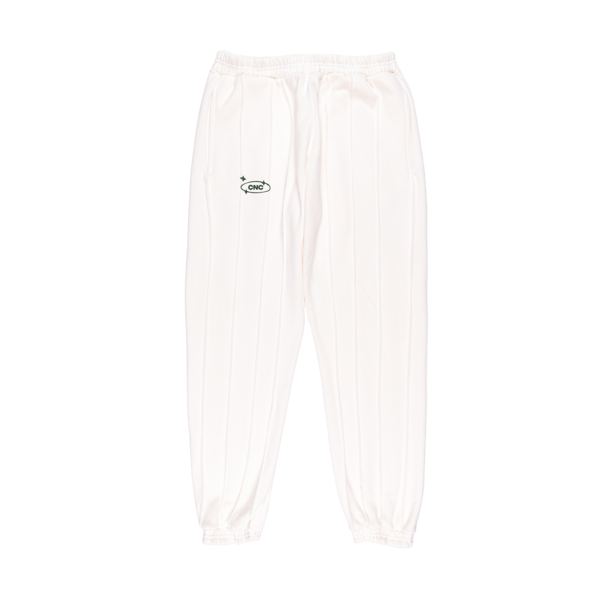Pin-tuck Pinstripe Sweatpants | Ivory