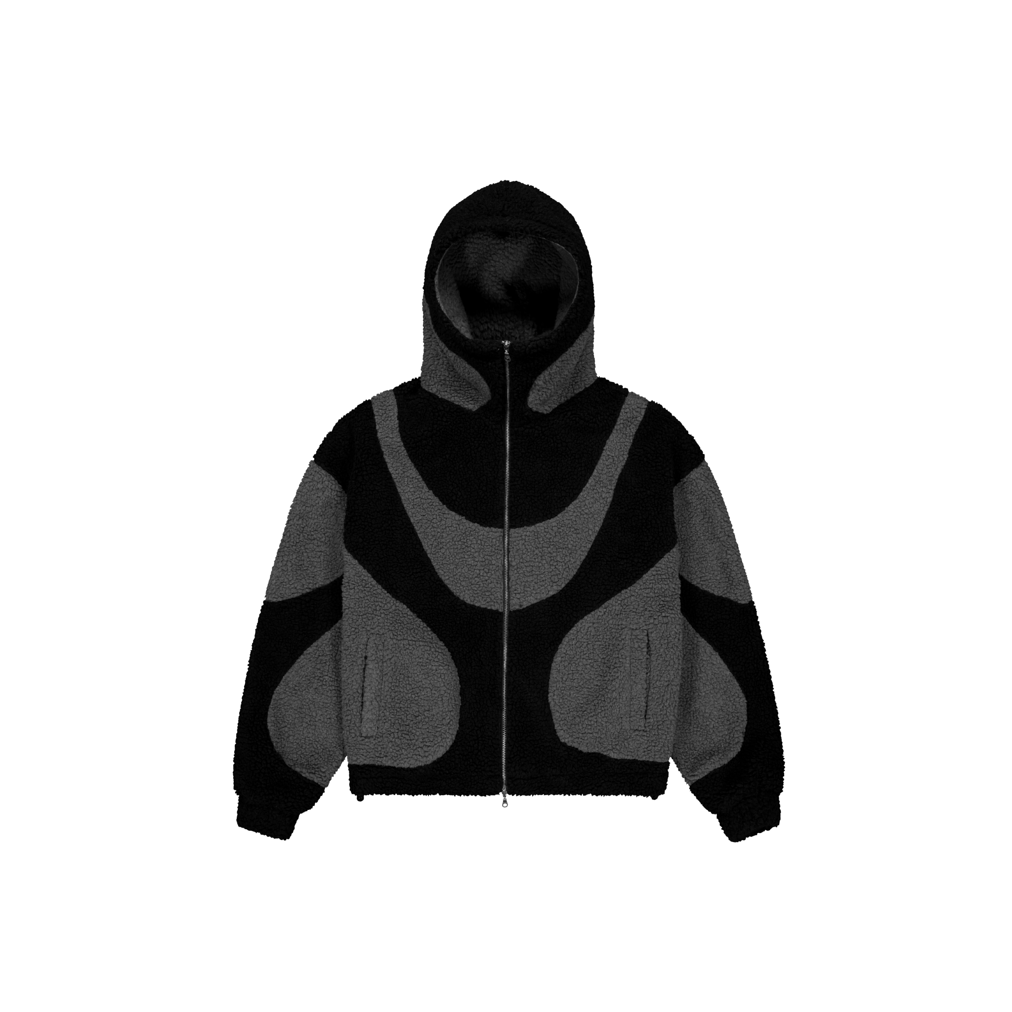 Midnight Sherpa Fleece Jacket | Black/Grey