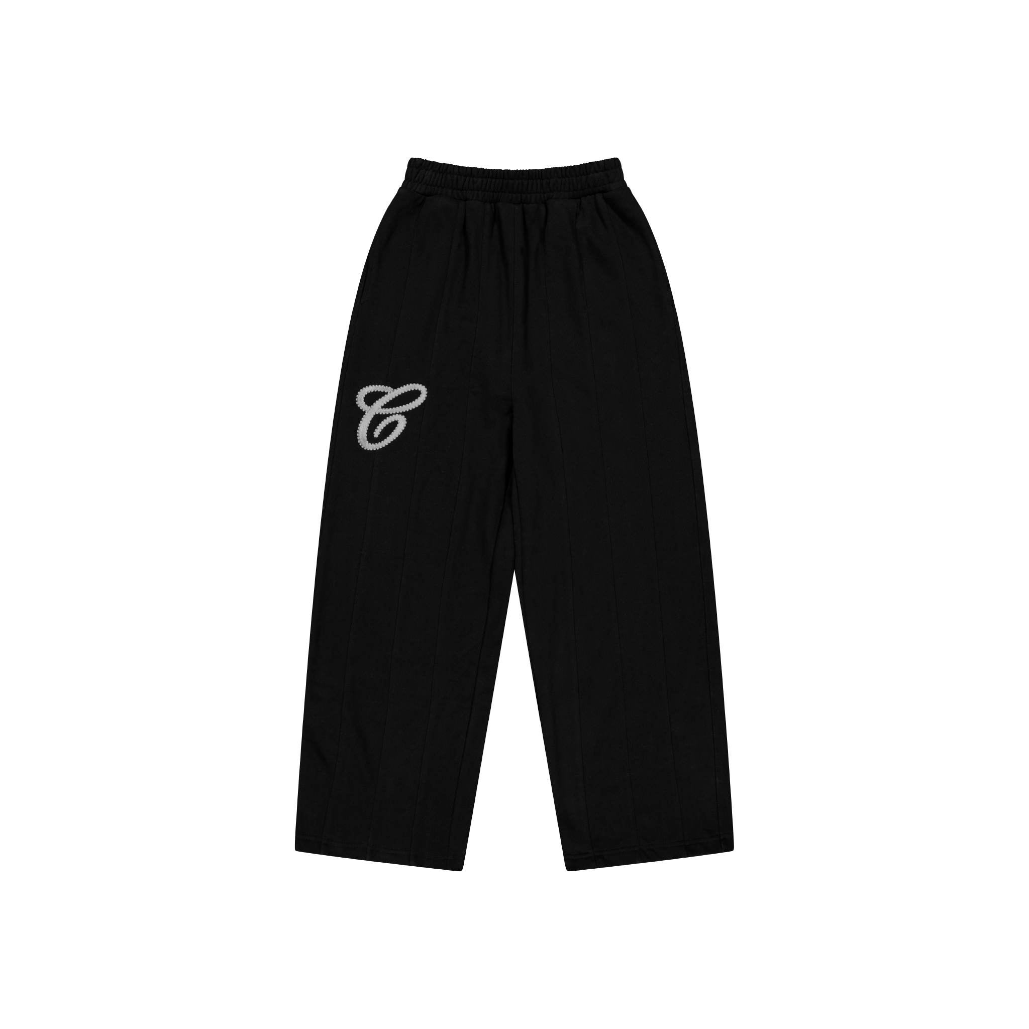 Wide Leg Pin-tuck Sweatpant | Black