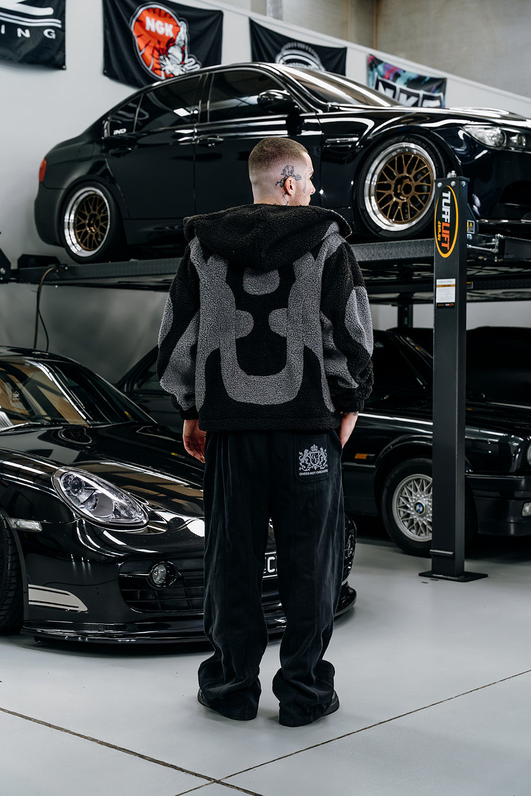 Midnight Sherpa Fleece Jacket | Black/Grey