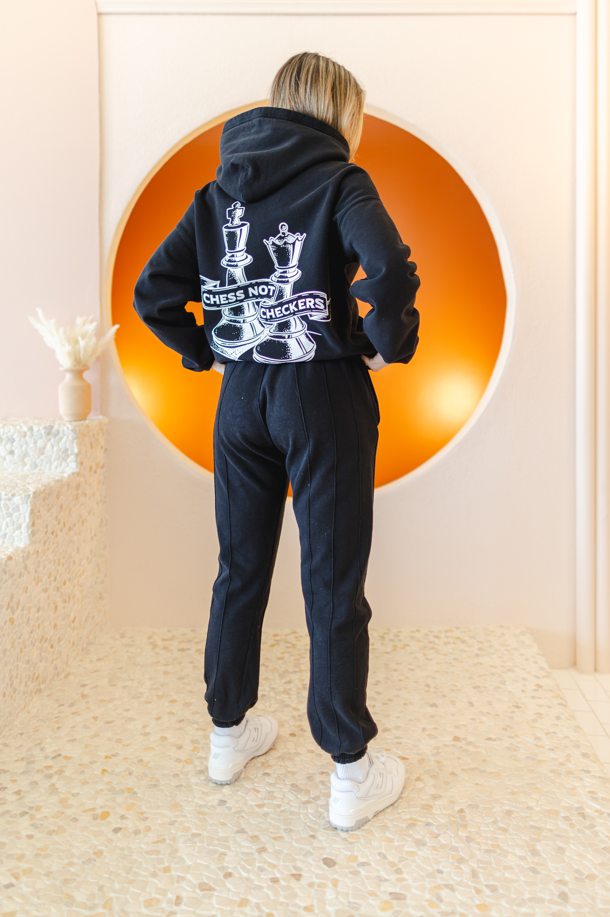 Pin-tuck Pinstripe Sweatpants | Jet Black