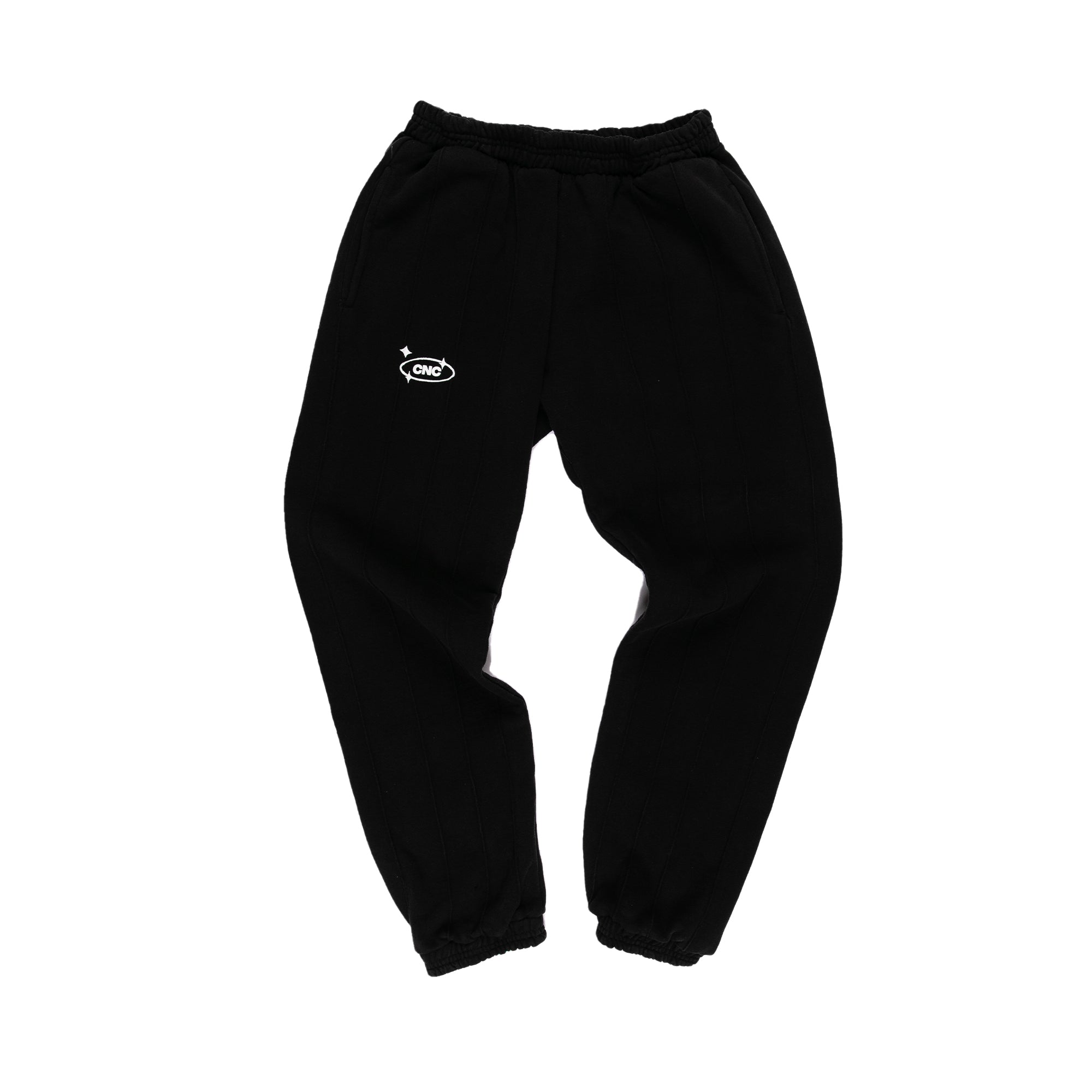 Pin-tuck Pinstripe Sweatpants | Jet Black
