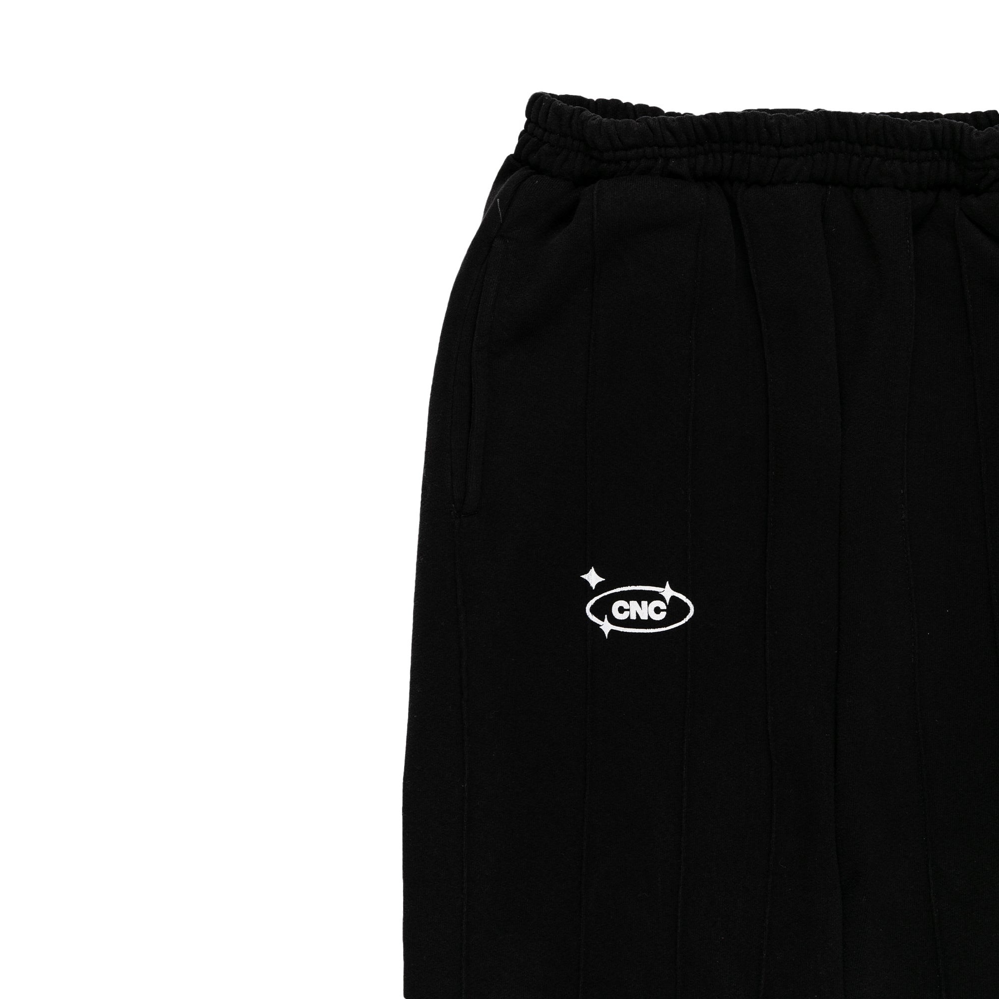 Pin-tuck Pinstripe Sweatpants | Jet Black