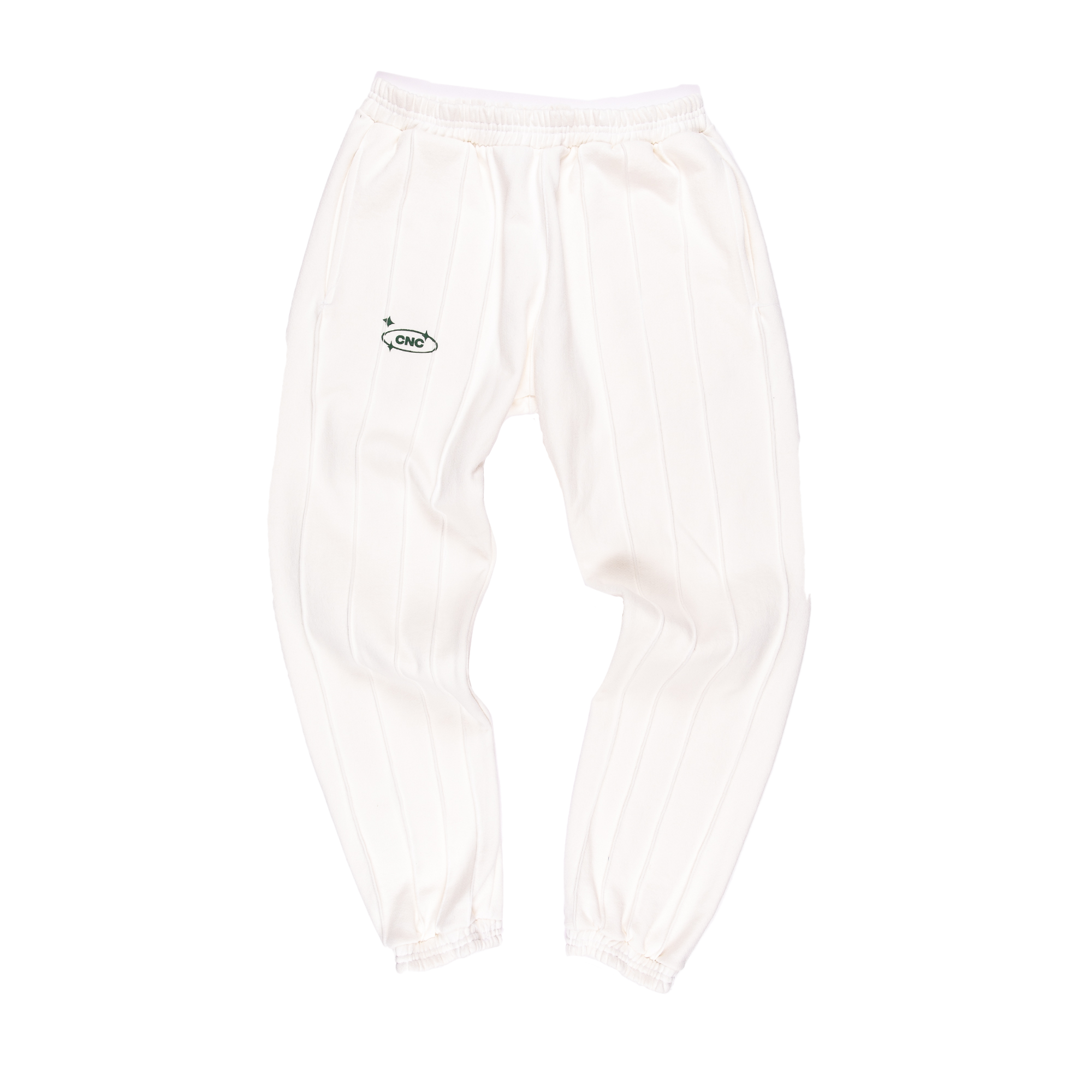Pin-tuck Pinstripe Sweatpants | Ivory