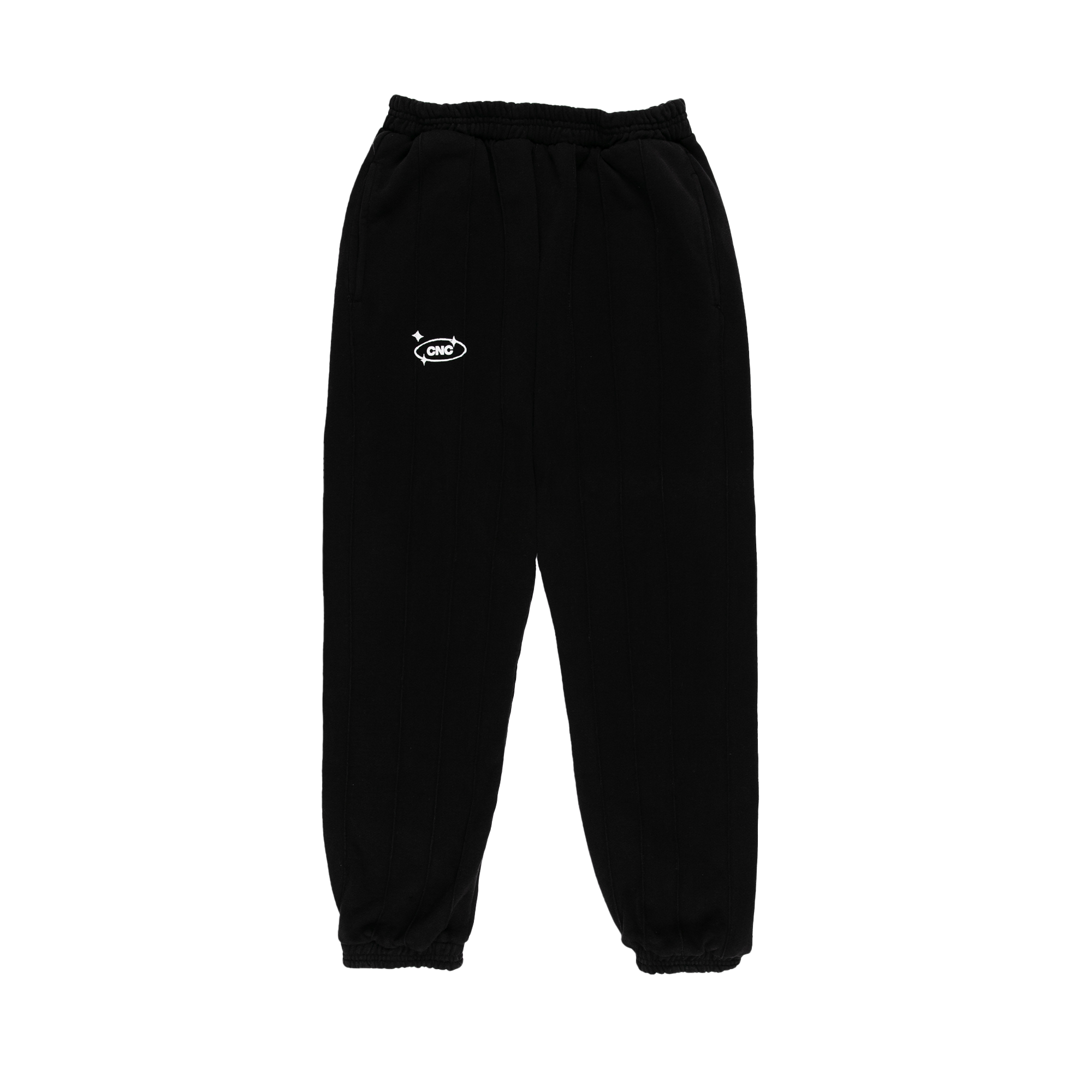 Pin-tuck Pinstripe Sweatpants | Jet Black