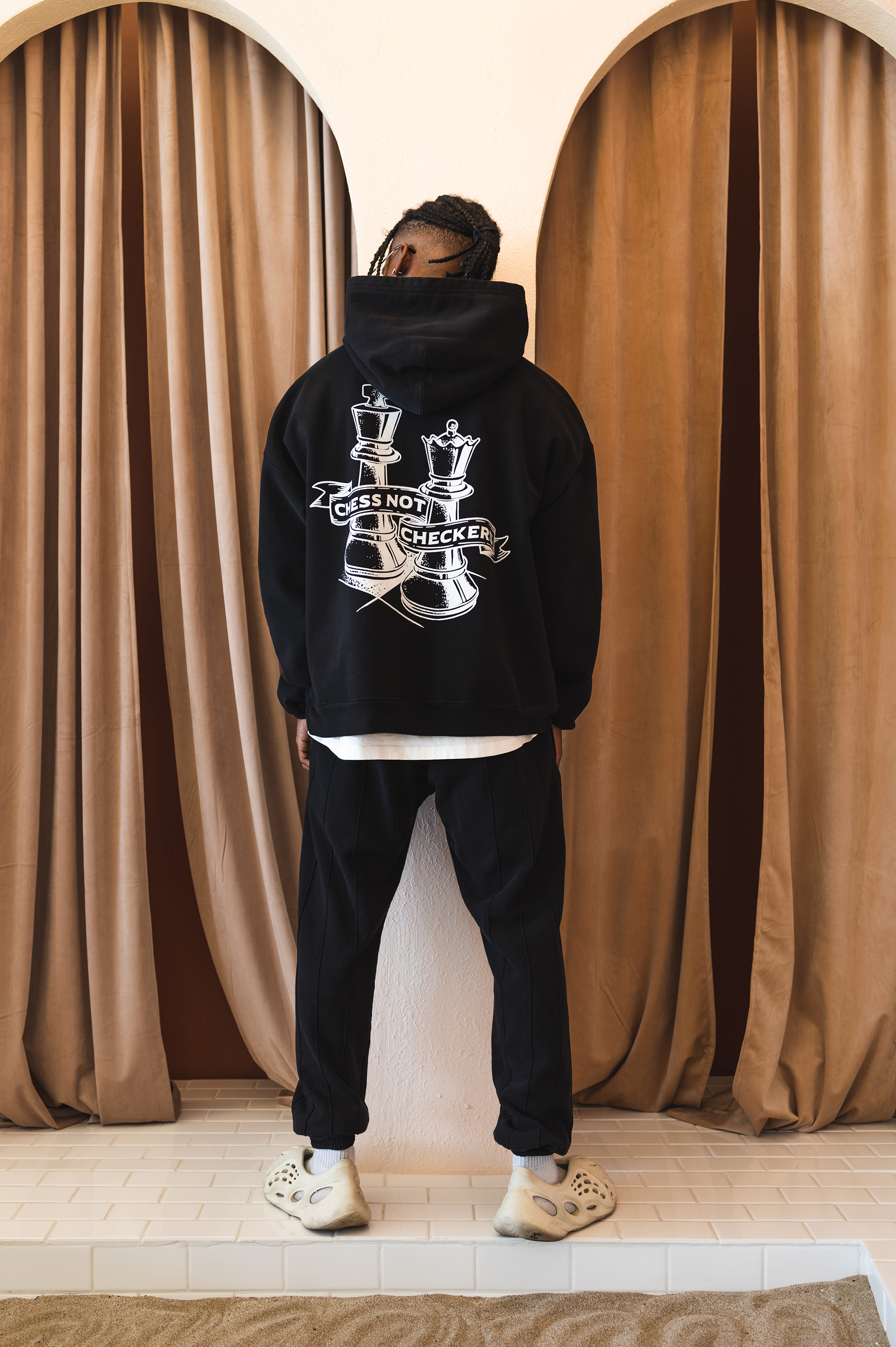 Pin-tuck Pinstripe Sweatpants | Jet Black