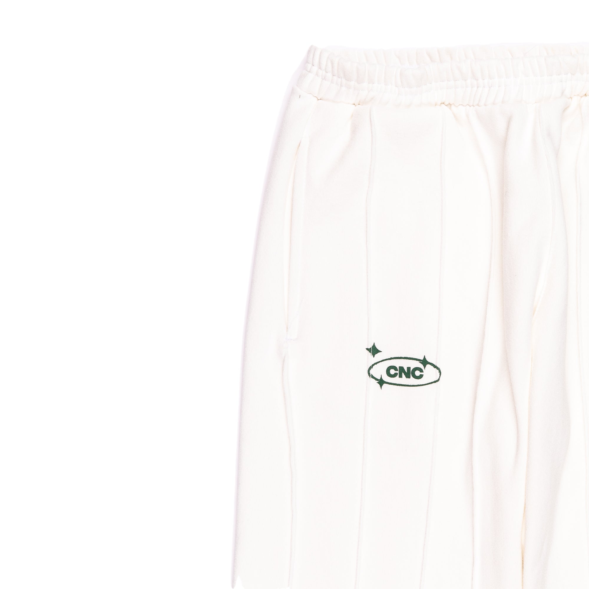 Pin-tuck Pinstripe Sweatpants | Ivory